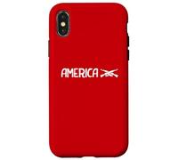 Carcasa para iPhone X/XS Gráfico de Rifles Cruzados patrióticos de Estados Unidos
