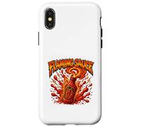 Carcasa para iPhone X/XS Gráfico Picante de Salsa flameante Inferno Burst