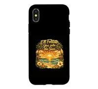 Carcasa para iPhone X/XS Gráfico Vintage de Puesta de Sol I'Ll Follow You Into The Sun