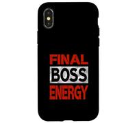 Carcasa para iPhone X/XS Granate Rojo Borgoña Final-Boss-Energía Rojo Borgoña