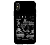 Carcasa para iPhone X/XS Grand Piano Old Vintage Patent Pianist Dibujo Print