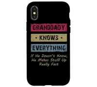 Carcasa para iPhone X/XS Granddaddy Knows Everything Humor Saying Retro Grandpa