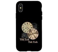 Carcasa para iPhone X/XS Grandfather Alarm Clock Time Tick Tock Clock T-Shirt