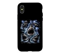 Carcasa para iPhone X/XS Great White Shark Storm Funny Ocean Animal Marine Graphic