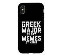 Carcasa para iPhone X/XS Greek Major by Day Memes Noche Estudiantes Estudiantes Clásicos