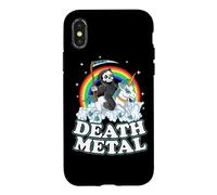 Carcasa para iPhone X/XS Grim Reaper Riding Unicorn | Death Metal Pastel Goth