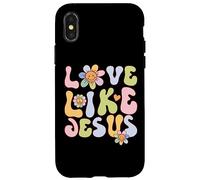 Carcasa para iPhone X/XS Groovy Love Like Jesus Religious God Christian Graphic