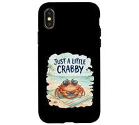 Carcasa para iPhone X/XS Grumpy Crab Beach Fun Day Sunglasses Design