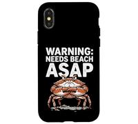 Carcasa para iPhone X/XS Grumpy Crab Needs Beach ASAP Funny Summer Design