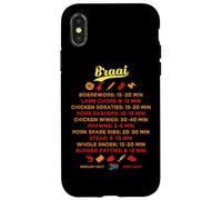 Carcasa para iPhone X/XS Guía sudafricana Braai BBQ Grilling Times Boerewors Steak