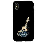 Carcasa para iPhone X/XS Guitarra Wave Art Japonés Cool Hombres Mujeres Motivo Amante De La M