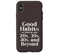 Carcasa para iPhone X/XS Habits for 20s 30s 40s and Beyond Life Journey Funny Vintage