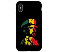 Carcasa para iPhone X/XS Haile Selassie Art Etiopía Reggae Rasta