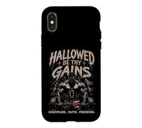 Carcasa para iPhone X/XS Hallowed Be Thy Gains Halterofilia Fitness USA Culturista