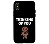 Carcasa para iPhone X/XS Halloween Horror Funny Quote Thinking of You Voodoo Doll