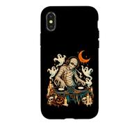 Carcasa para iPhone X/XS Halloween Momia DJ Música Espeluznante Tocadiscos Fiesta