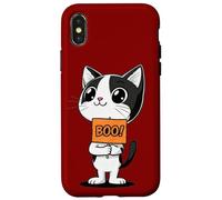 Carcasa para iPhone X/XS Halloween Spooky Holiday Cute Kitten Funny Cat Halloween