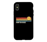 Carcasa para iPhone X/XS Hampton Roads Virginia Retro Sunset Diseño de Estilo Envejecido