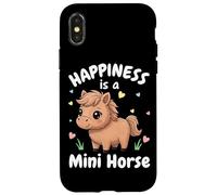 Carcasa para iPhone X/XS Happiness Is A Mini Horse Lover Miniatura Horse Pony Girls
