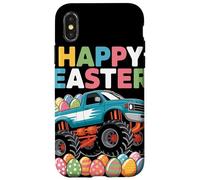 Carcasa para iPhone X/XS Happy Easter Monster Truck Huevos Decorados para Niños