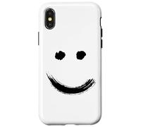 Carcasa para iPhone X/XS Happy Pleased Face - Minimal Black Drawing