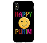 Carcasa para iPhone X/XS Happy Purim Costume Funny Jewish Face Mask