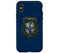 Carcasa para iPhone X/XS Harry Potter Hogwarts Green and Gold Floral Crest
