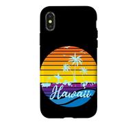 Carcasa para iPhone X/XS Hawaii Vintage Sunset Surfer Souvenir