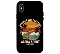 Carcasa para iPhone X/XS Hawaiian Soul Surf Club 70 Aloha Retro Beach Surfer Girl