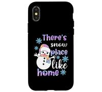 Carcasa para iPhone X/XS Hay un Lugar de Nieve como el hogar Muñeco de Nieve Pastel Vacaciones