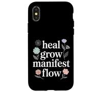 Carcasa para iPhone X/XS Heal Grow Manifest Flow Spiritual Wellness Mindset -