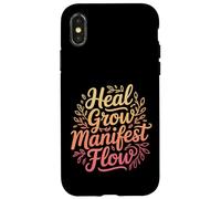 Carcasa para iPhone X/XS Heal Grow Manifest Flow Spiritual Wellness Mindset -