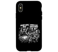 Carcasa para iPhone X/XS Heart Says Pit Knees Say Balcony Festival de música Heavy Metal