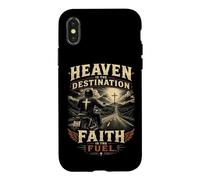 Carcasa para iPhone X/XS Heaven is The Destination, Faith is The Fuel - Motorcycle