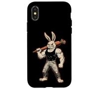 Carcasa para iPhone X/XS Heavy Metal Fiesta de Pascua Rocker Pascua y Conejos de Pascua Malvados