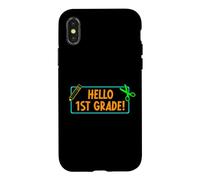 Carcasa para iPhone X/XS Hello First Grade! 1st Grader First Day of School Boy Girl