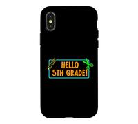 Carcasa para iPhone X/XS Hello Fourth Grade! 4rd Grader First Day of School Boy Girl
