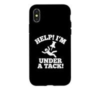 Carcasa para iPhone X/XS Help! I'm Under A Tack! - Novedad sarcástica Divertida