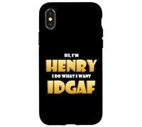 Carcasa para iPhone X/XS Henry Costume Idgaf Funny Meme Halloween Costume For Henrys