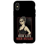 Carcasa para iPhone X/XS Her Life Her Rules Cita Independiente Pin Up Girl
