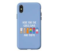 Carcasa para iPhone X/XS Here for The Girls Gays and Theys LGBT Ally Pride Cat LGBTQ