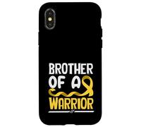 Carcasa para iPhone X/XS Hermano de un Guerrero Cáncer Infantil Cinta Dorada
