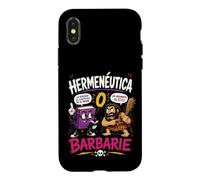 Carcasa para iPhone X/XS Hermenéutica o Barbarie Humor Filosófico Divertido
