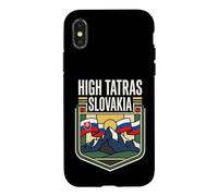 Carcasa para iPhone X/XS High Tatras Bandera de Eslovaquia Vintage Mountain Travel Art