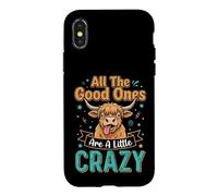 Carcasa para iPhone X/XS Highland Cow All Good Ones Crazy Funny Dichos