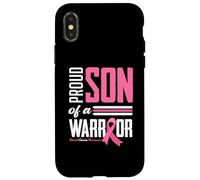 Carcasa para iPhone X/XS Hijo Orgulloso de una mamá guerrera Concientización sobre el cáncer de Mama
