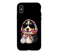 Carcasa para iPhone X/XS Hilo de Ganchillo Cuadrado Australiano de Perro Pastor Australiano