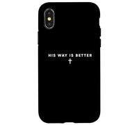 Carcasa para iPhone X/XS His Way is Better Cristiano Fe Cruz Jesús Cita Biblia Vida