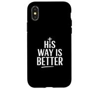 Carcasa para iPhone X/XS His Way is Better Cruz Minimalista Cristiana Jesús Fe