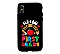 Carcasa para iPhone X/XS Hola Primer Grado para Maestros Niños Primer Grado Regreso a la Escuela